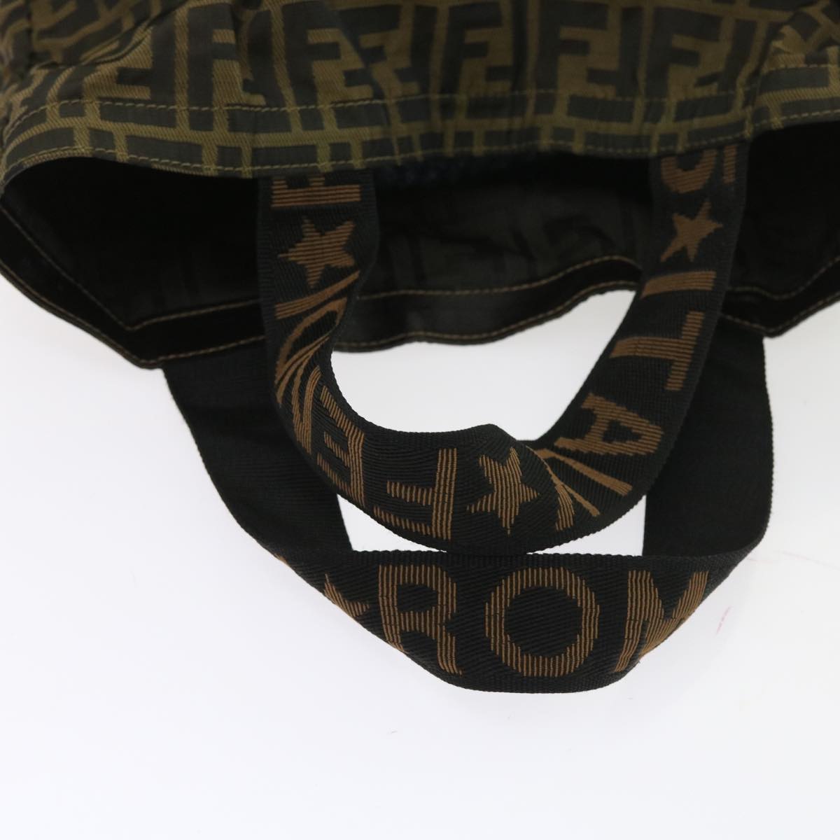 FENDI Zucca Canvas Tote Bag Black Brownyk9026