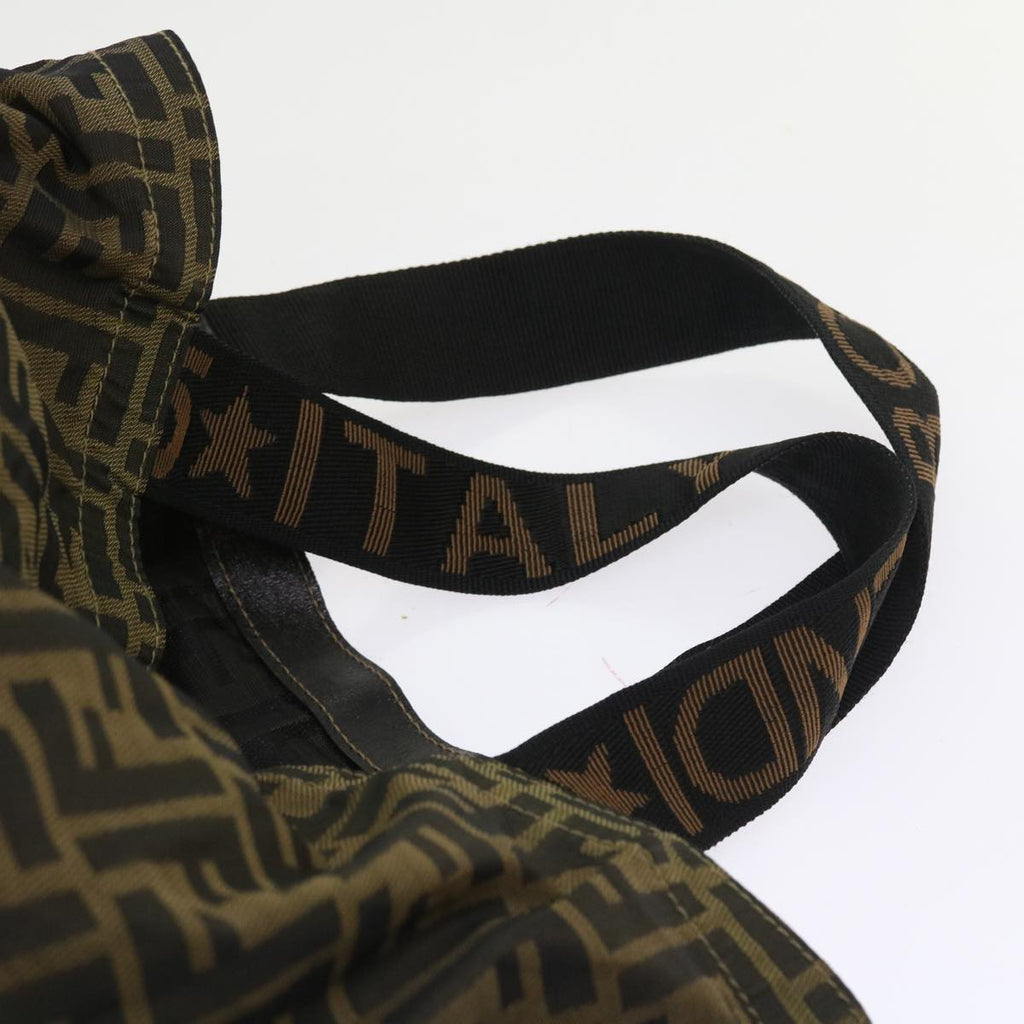FENDI Zucca Canvas Tote Bag Black Brownyk9026