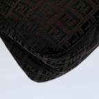 FENDI Zucchino Canvas Mini Mamma Baguette Shoulder Bag Brownyk9034