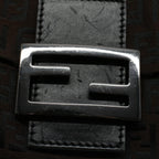 FENDI Zucchino Canvas Mini Mamma Baguette Shoulder Bag Brownyk9034