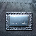 FENDI Zucchino Canvas Mini Mamma Baguette Shoulder Bag Brownyk9034