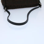 FENDI Zucchino Canvas Mini Mamma Baguette Shoulder Bag Brownyk9034
