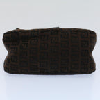 FENDI Zucchino Canvas Mini Mamma Baguette Shoulder Bag Brownyk9034