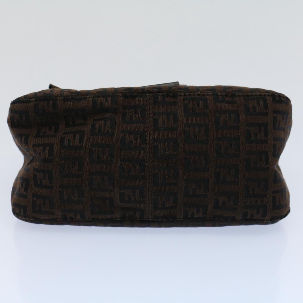 FENDI Zucchino Canvas Mini Mamma Baguette Shoulder Bag Brownyk9034