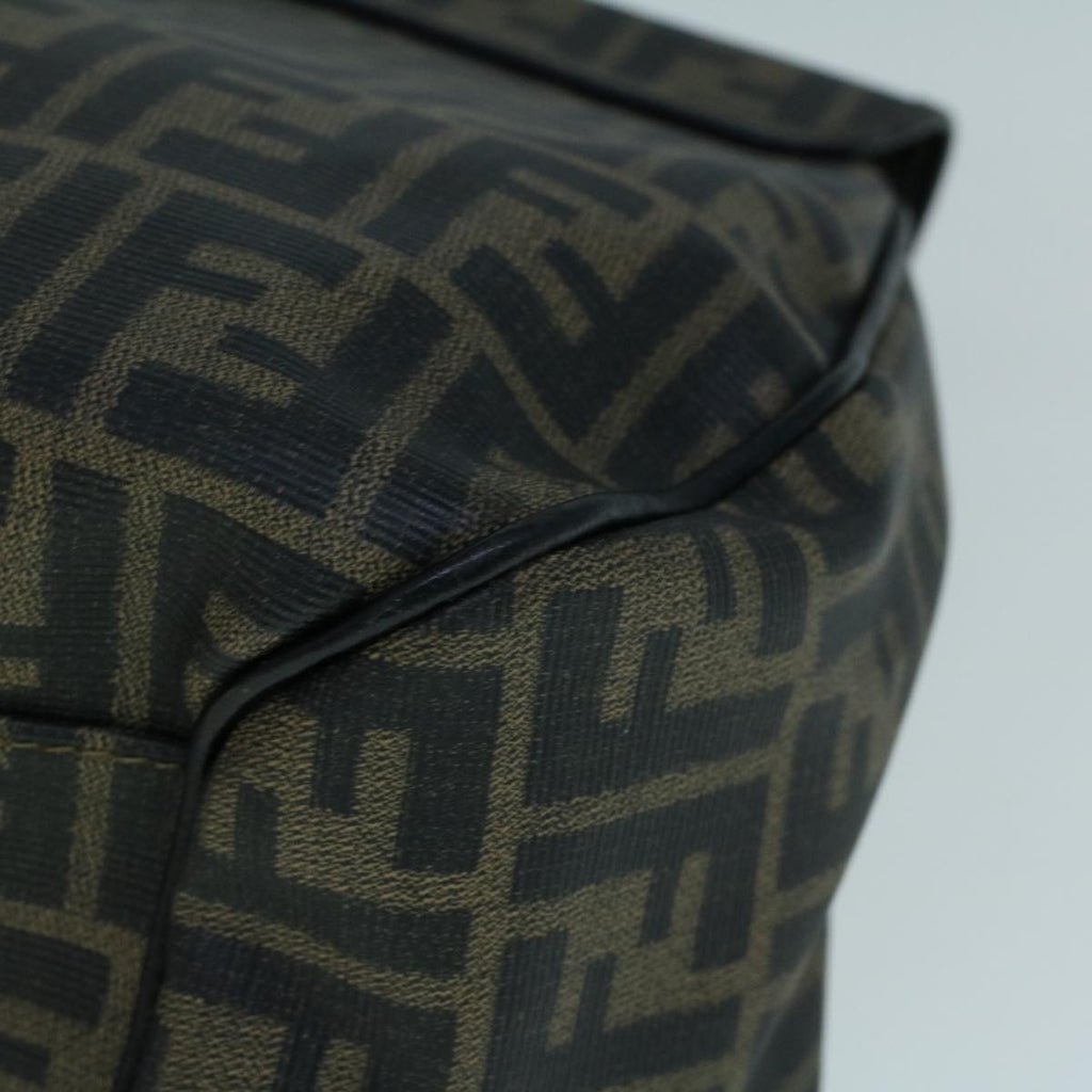 FENDI Zucca Canvas Shoulder Bag Coated Canvas Brown Blackyk9059