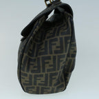 FENDI Zucca Canvas Shoulder Bag Coated Canvas Brown Blackyk9059
