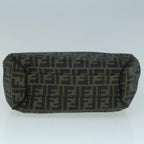 FENDI Zucca Canvas Shoulder Bag Coated Canvas Brown Blackyk9059