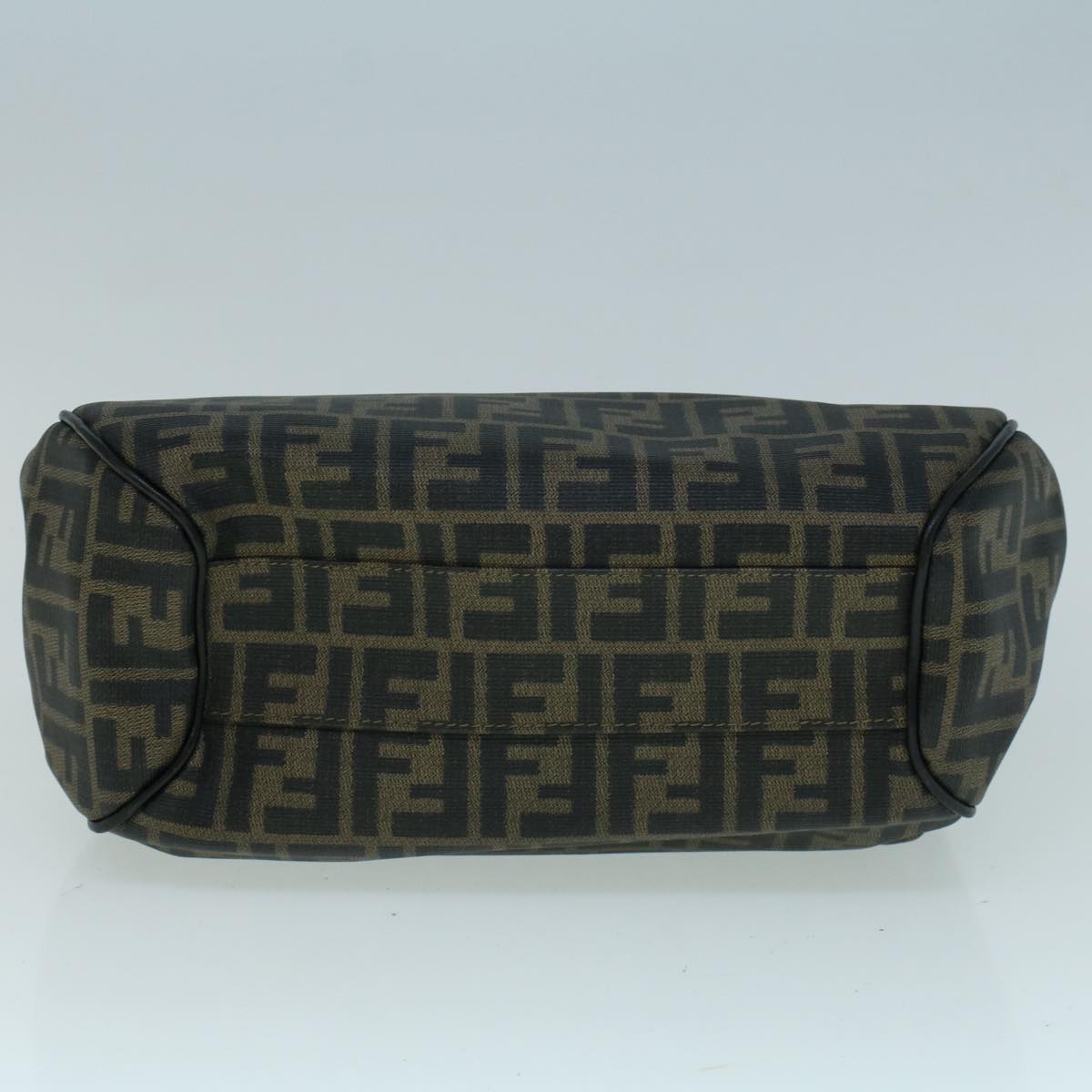 FENDI Zucca Canvas Shoulder Bag Coated Canvas Brown Blackyk9059
