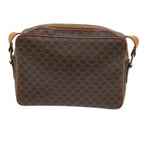 CELINE Macadam Canvas Shoulder Bag PVC Leather Brown 9063