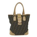 FENDI Zucca Canvas Tote Bag Black Brownyk9074