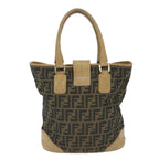 FENDI Zucca Canvas Tote Bag Black Brownyk9074