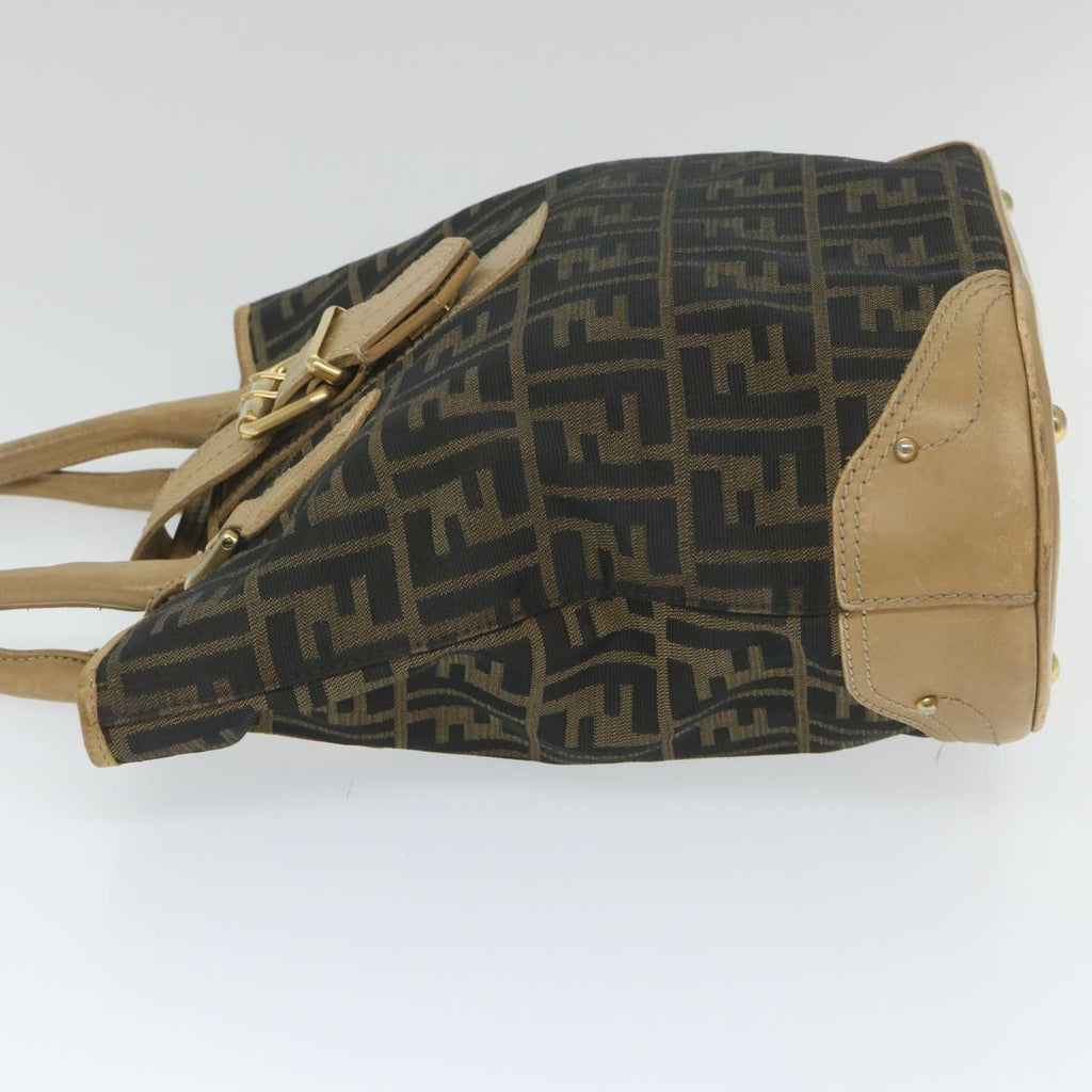 FENDI Zucca Canvas Tote Bag Black Brownyk9074