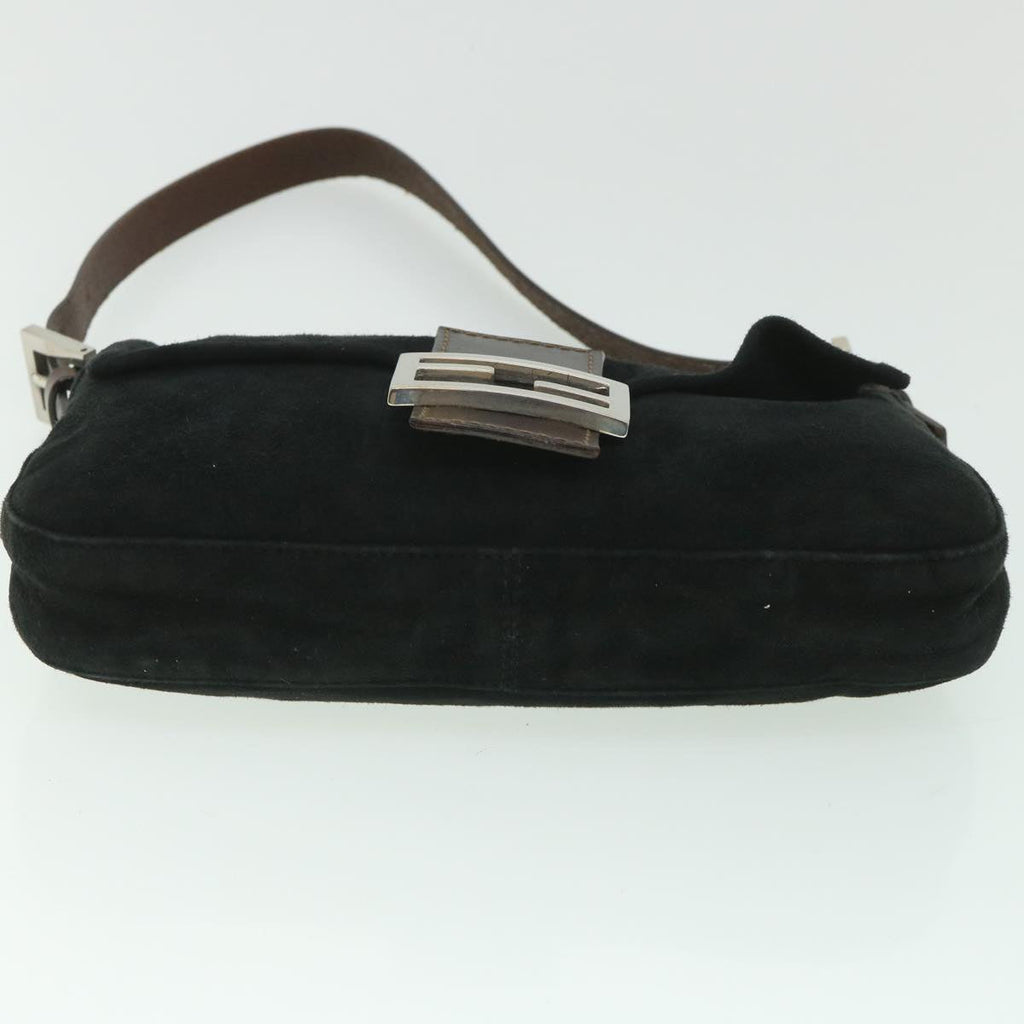 FENDI Mamma Baguette Shoulder Bag Suede Blackyk9075