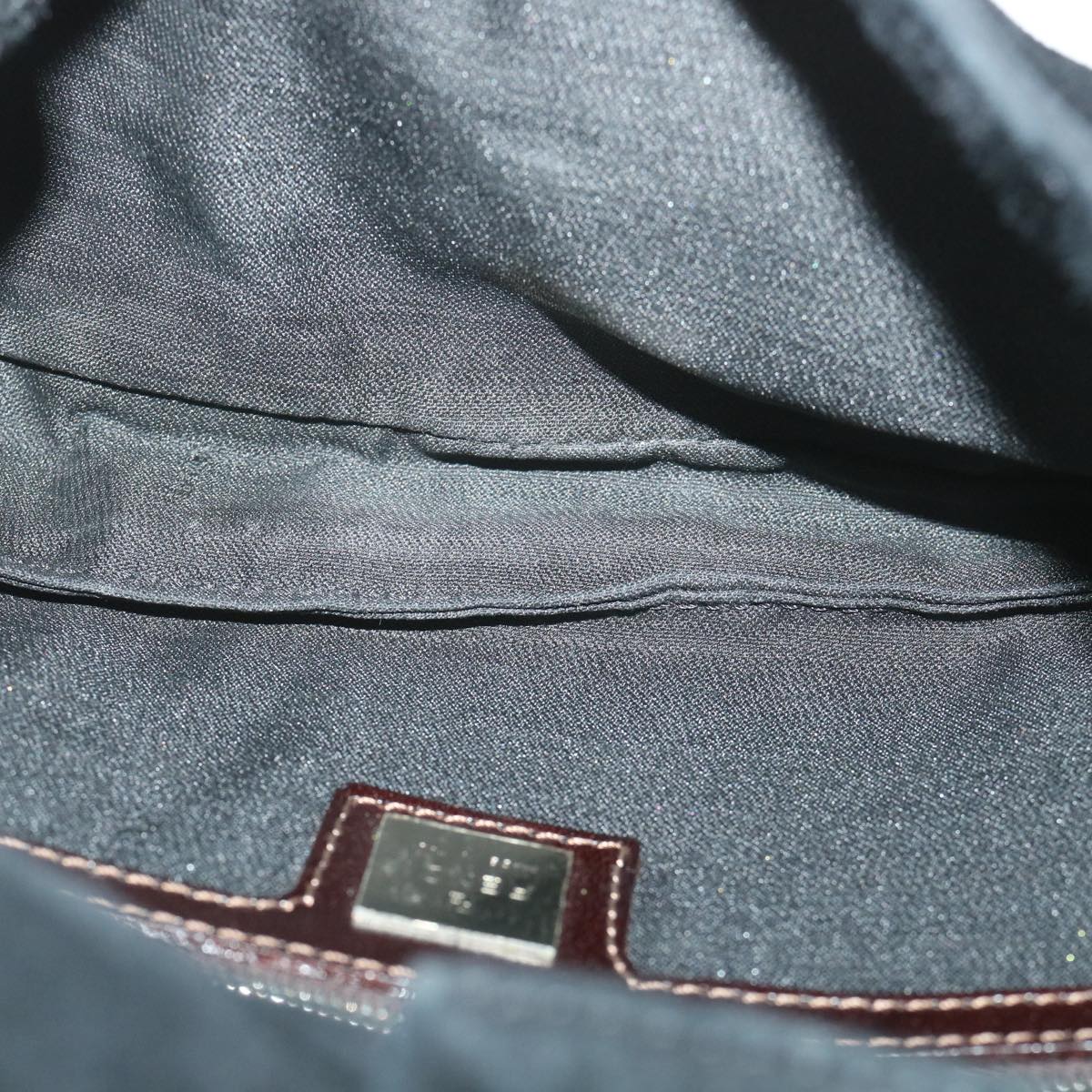 FENDI Mamma Baguette Shoulder Bag Suede Blackyk9075