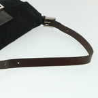 FENDI Mamma Baguette Shoulder Bag Suede Blackyk9075
