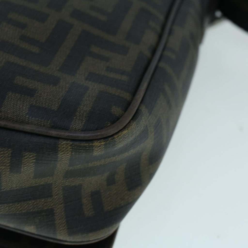FENDI Zucca Canvas Shoulder Bag Black Brownyk9104