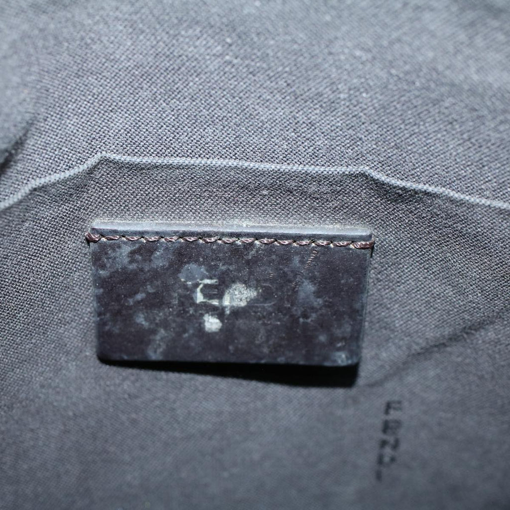 FENDI Zucca Canvas Shoulder Bag Black Brownyk9104