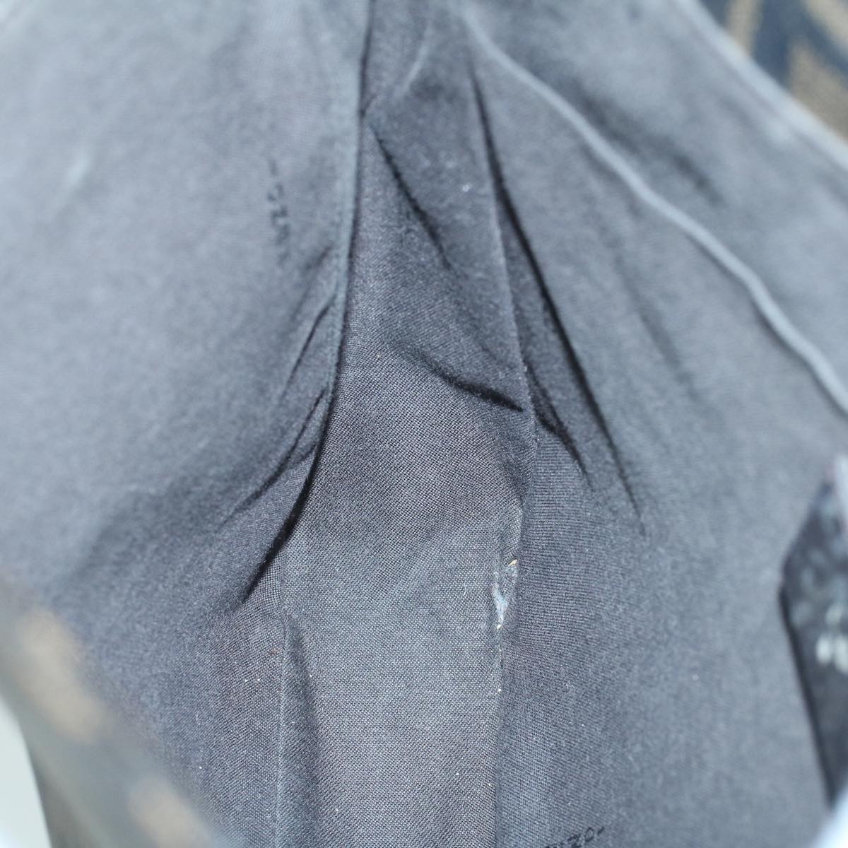 FENDI Zucca Canvas Shoulder Bag Black Brownyk9104