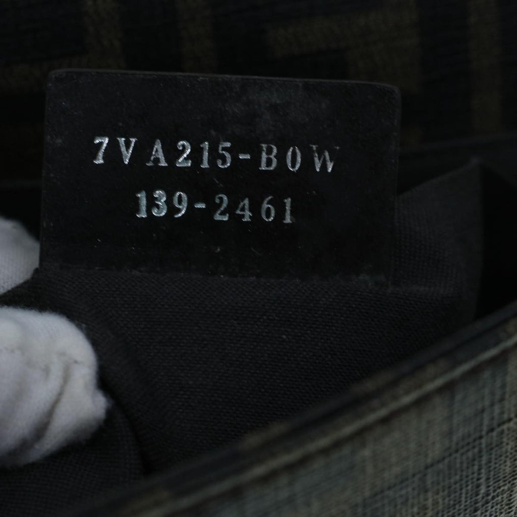 FENDI Zucca Canvas Shoulder Bag Black Brownyk9104