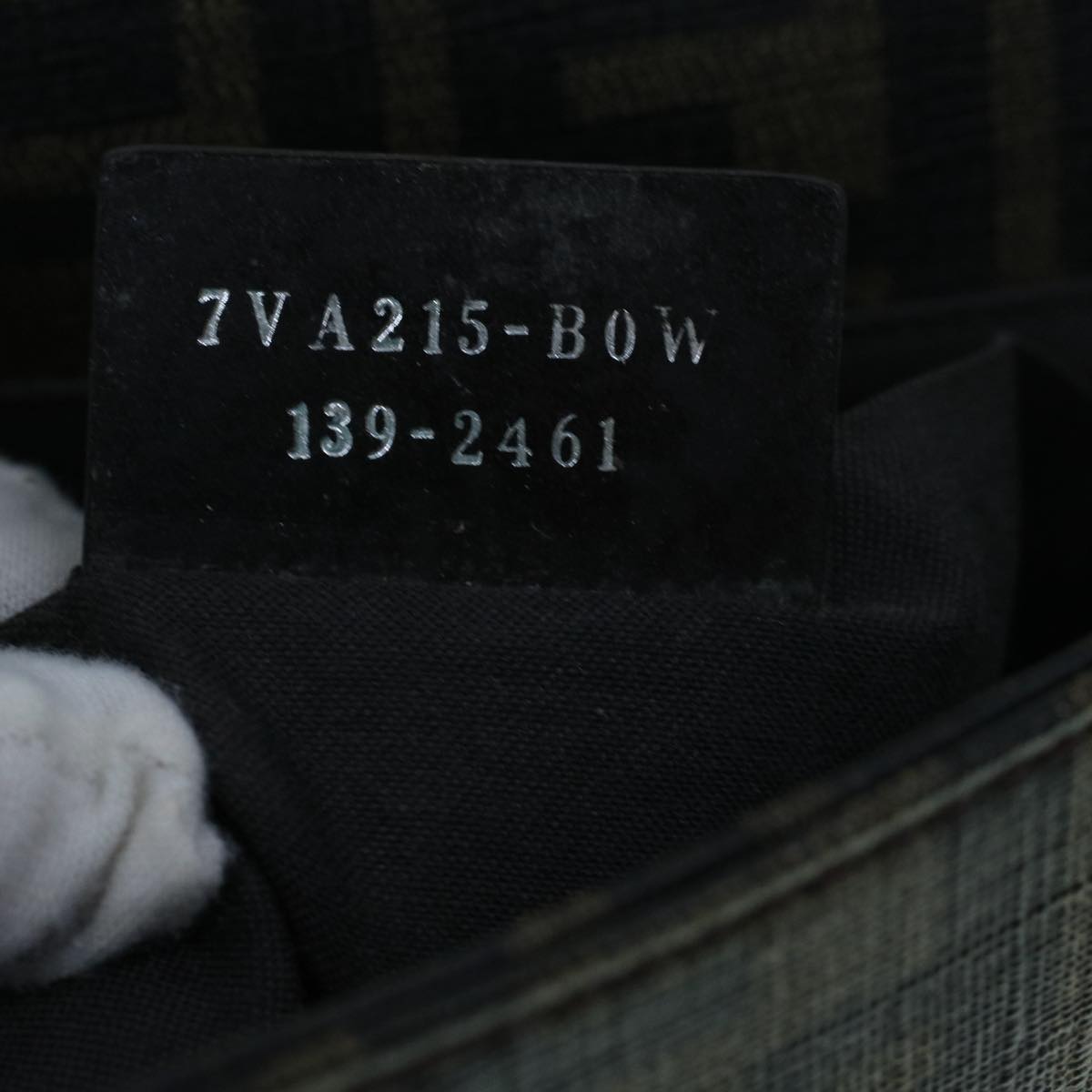 FENDI Zucca Canvas Shoulder Bag Black Brownyk9104