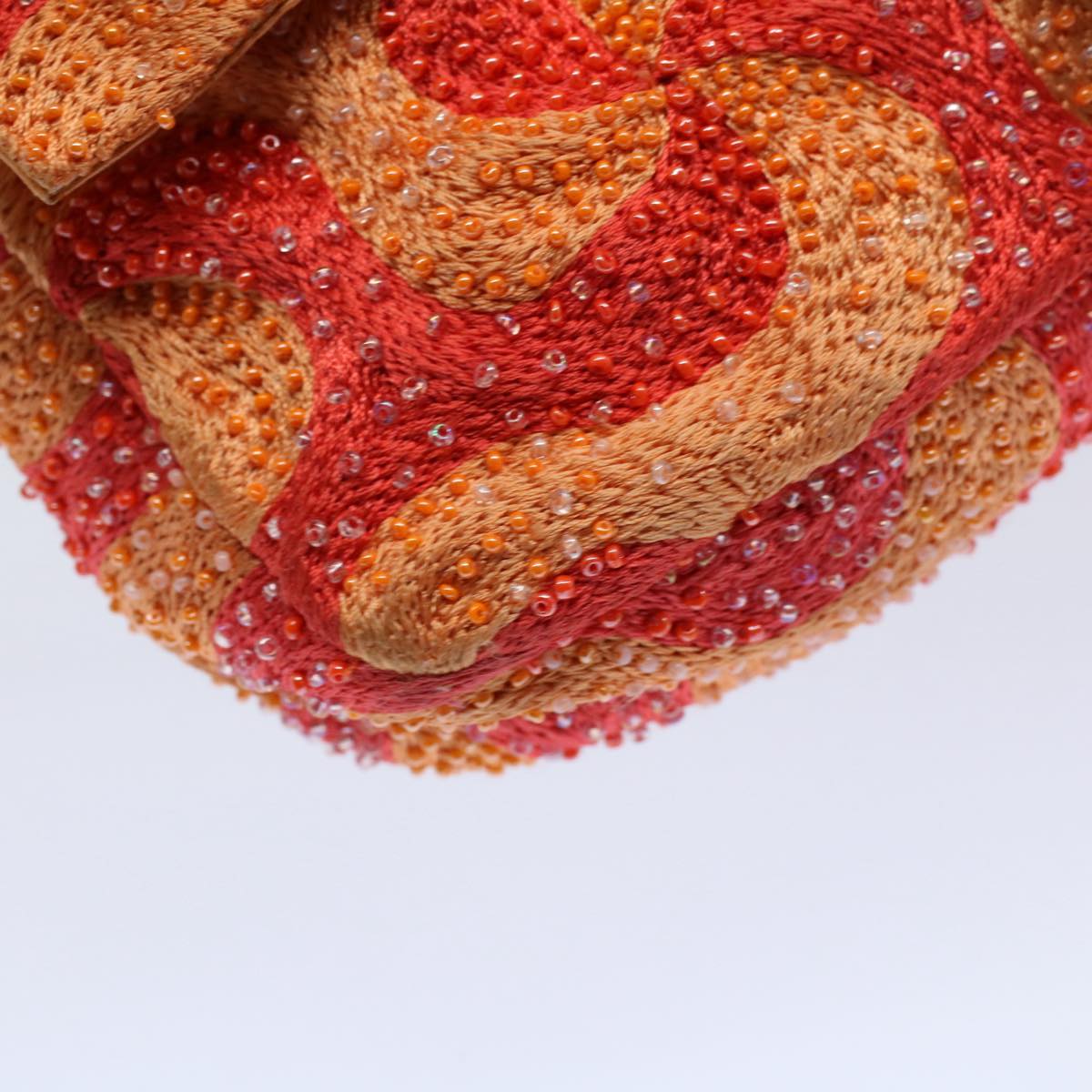 FENDI Mamma Baguette Shoulder Bag Beads Orange 2454 26424 018yk9167