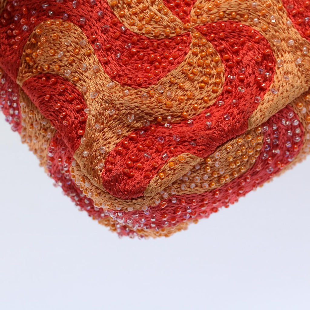 FENDI Mamma Baguette Shoulder Bag Beads Orange 2454 26424 018yk9167