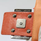 FENDI Mamma Baguette Shoulder Bag Beads Orange 2454 26424 018yk9167