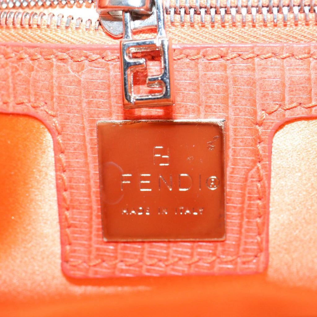 FENDI Mamma Baguette Shoulder Bag Beads Orange 2454 26424 018yk9167