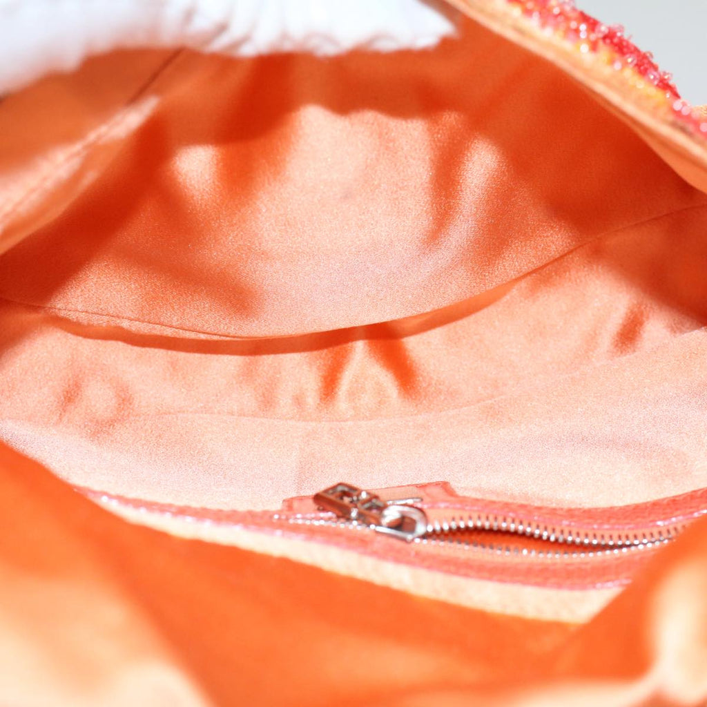 FENDI Mamma Baguette Shoulder Bag Beads Orange 2454 26424 018yk9167