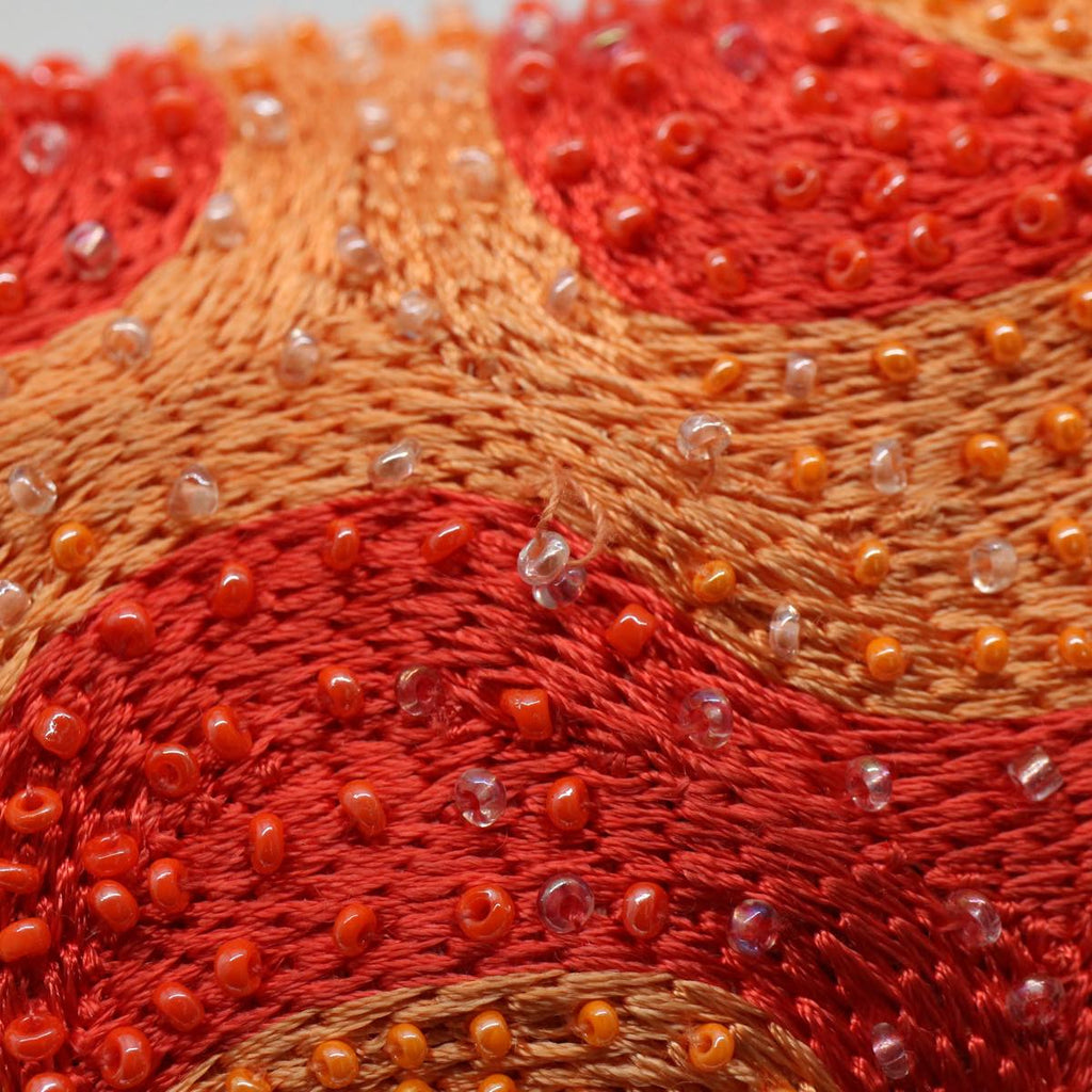 FENDI Mamma Baguette Shoulder Bag Beads Orange 2454 26424 018yk9167