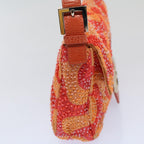 FENDI Mamma Baguette Shoulder Bag Beads Orange 2454 26424 018yk9167
