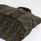 FENDI Zucca Canvas Hand Bag Black Brownyk9170