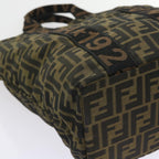 FENDI Zucca Canvas Hand Bag Black Brownyk9170