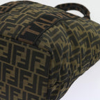 FENDI Zucca Canvas Hand Bag Black Brownyk9170