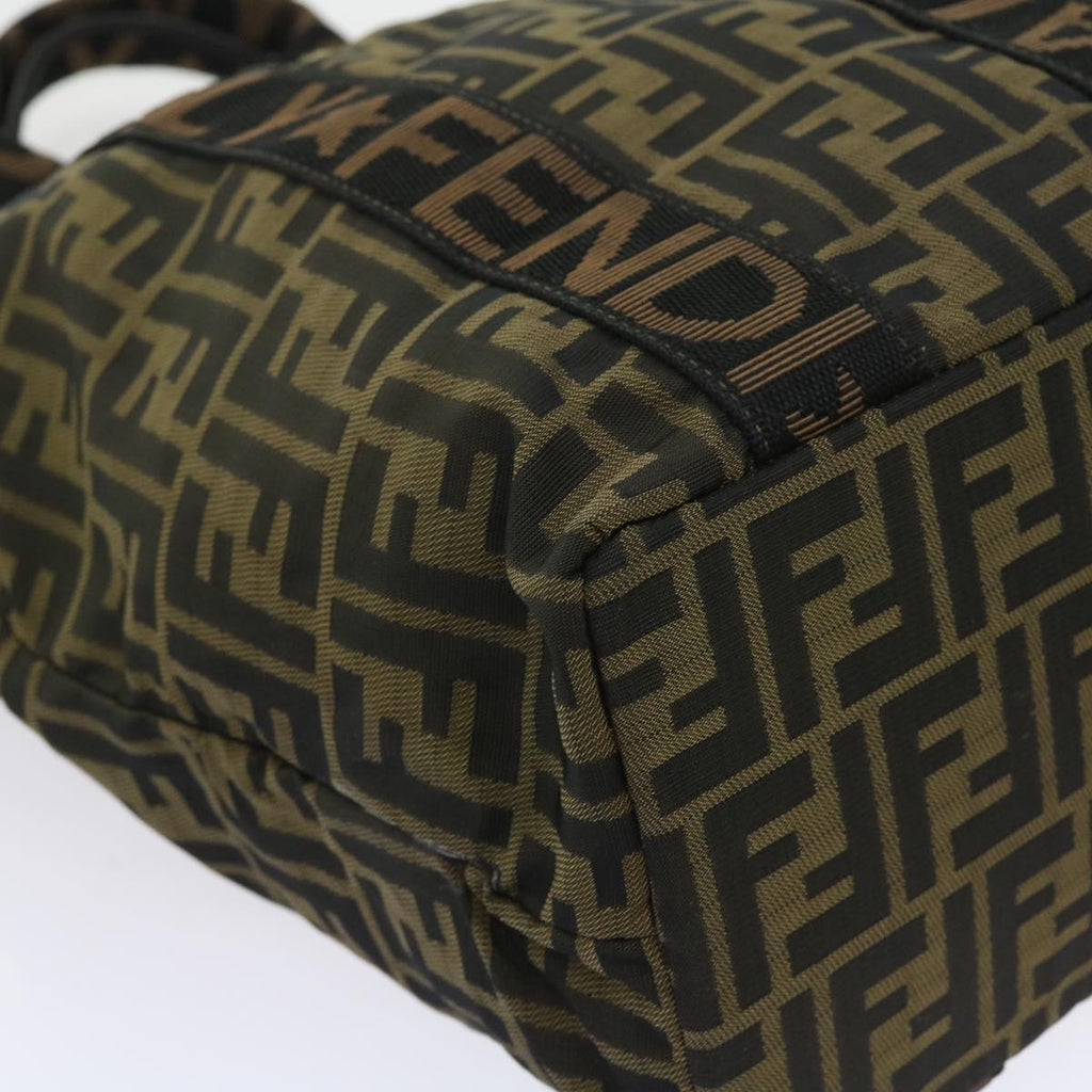 FENDI Zucca Canvas Hand Bag Black Brownyk9170
