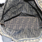 FENDI Zucca Canvas Hand Bag Black Brownyk9170