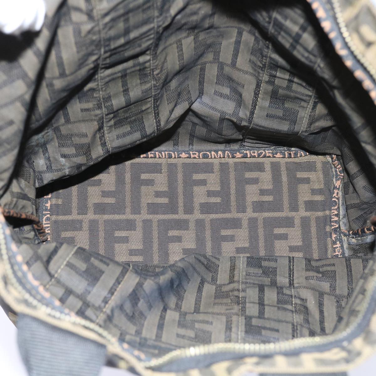 FENDI Zucca Canvas Hand Bag Black Brownyk9170