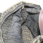 FENDI Zucca Canvas Hand Bag Black Brownyk9170