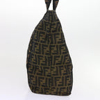 FENDI Zucca Canvas Hand Bag Black Brownyk9170