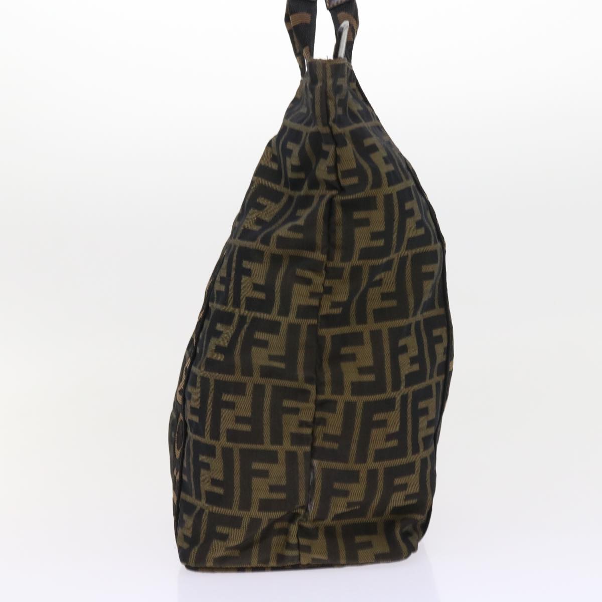 FENDI Zucca Canvas Hand Bag Black Brownyk9170