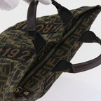 FENDI Zucca Canvas Hand Bag Black Brownyk9170