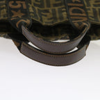 FENDI Zucca Canvas Hand Bag Black Brownyk9170