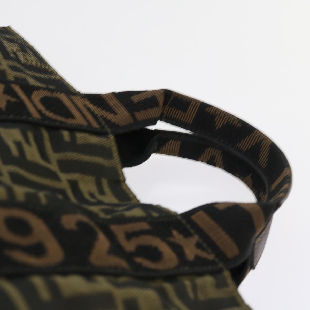 FENDI Zucca Canvas Hand Bag Black Brownyk9170