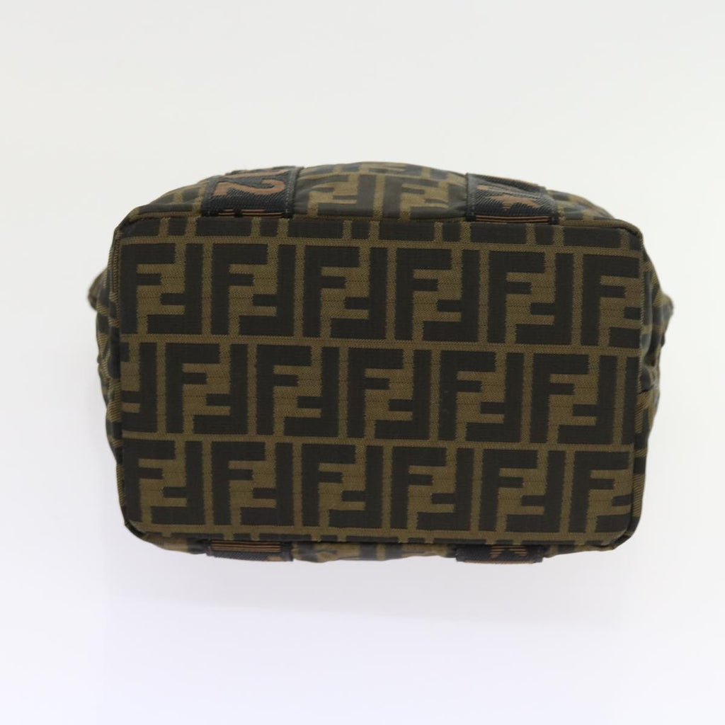 FENDI Zucca Canvas Hand Bag Black Brownyk9170