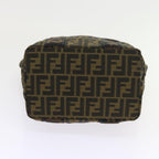 FENDI Zucca Canvas Hand Bag Black Brownyk9170