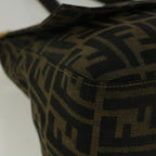 FENDI Zucca Canvas Mamma Baguette Shoulder Bag Brownyk9181