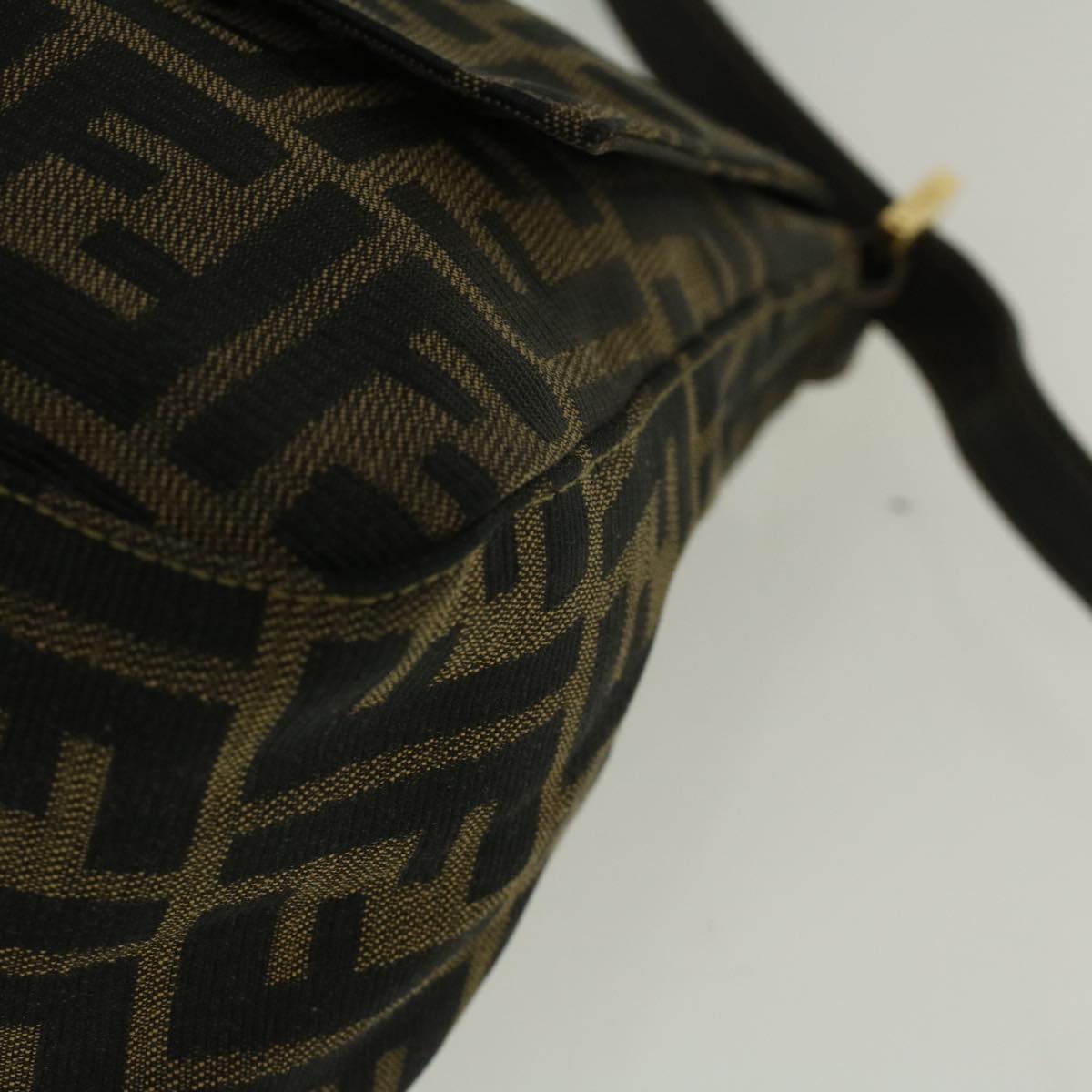 FENDI Zucca Canvas Mamma Baguette Shoulder Bag Brownyk9181