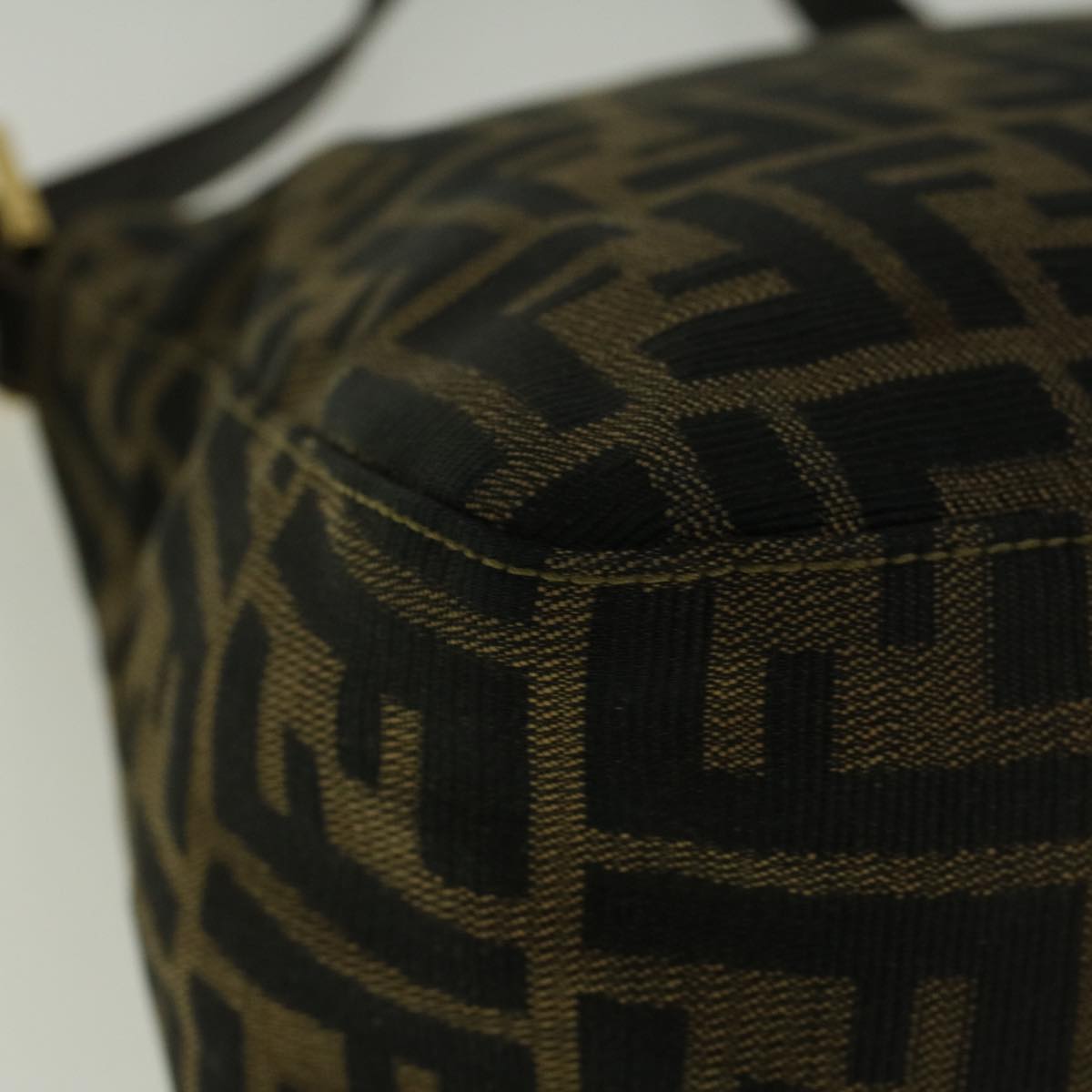 FENDI Zucca Canvas Mamma Baguette Shoulder Bag Brownyk9181