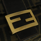 FENDI Zucca Canvas Mamma Baguette Shoulder Bag Brownyk9181