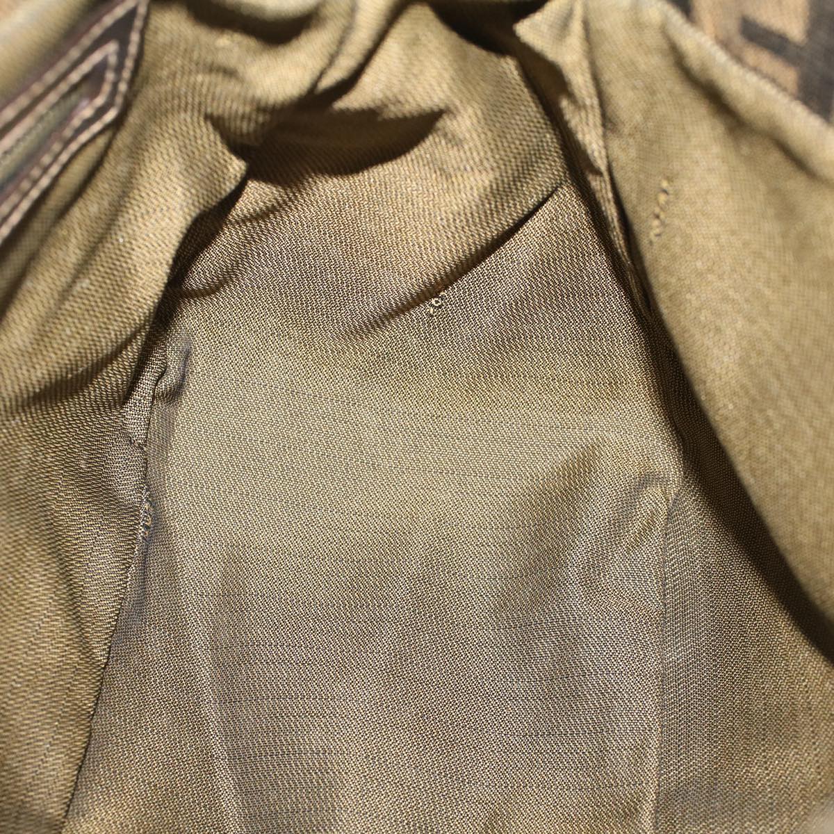 FENDI Zucca Canvas Mamma Baguette Shoulder Bag Brownyk9181